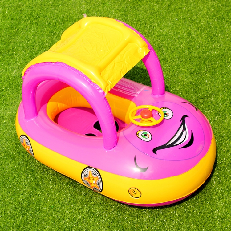 Sunshade and Sunscreen Baby Swimming Ring Car Boat Shape Inflatable Swimming Ring with Horn