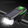 Bicycle Solar Headlight Horn Light Night Riding USB Charging Headlight Bicycle Glare Flashlight Equipment