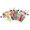 2 PCS Creative Cartoon Wooden Animal Whistle Children Environmental Protection Mobile Phone Backpack Pendant