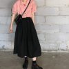 High Waist Drape Skirt Loose And Thin Mid-Length A-Line Skirt