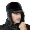 Autumn and Winter Imitation Mink Fur Warm Bombrt Hats Flight Cap for Middle-aged Men
