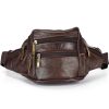 Fashion Men Genuine Leather Waist Bags Travel Necessity Organizer Mobile Phone Bag