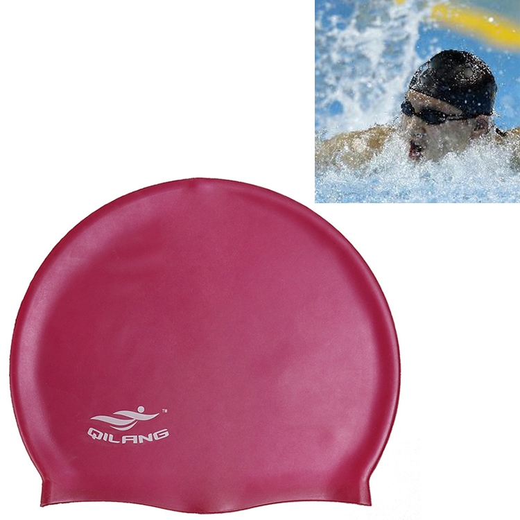 Adult Solid Color Waterproof Silicone Swimming Cap