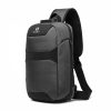 Ozuko 9270 Men Outdoor Anti-Theft Chest Bag Multifunctional Waterproof Messenger Bag with External USB Charging Port