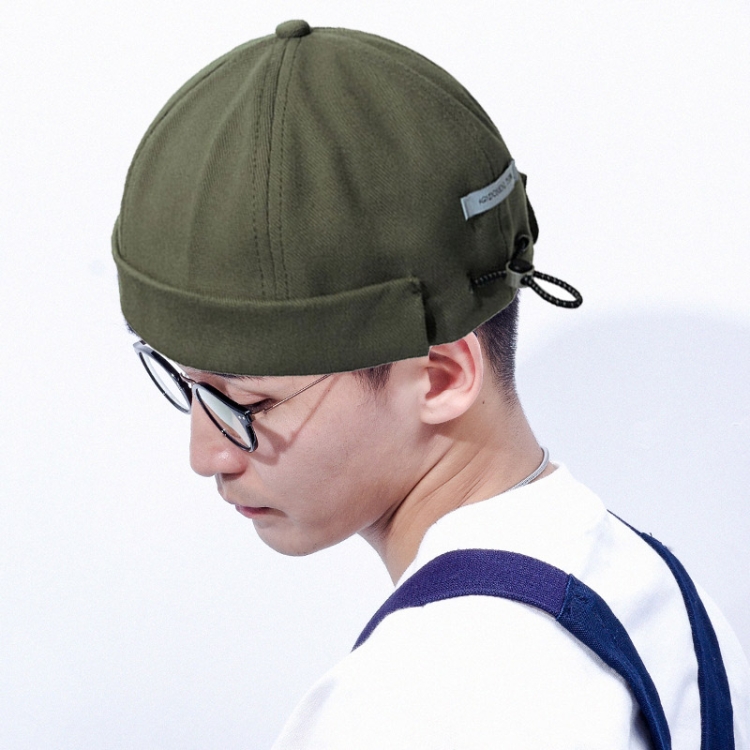 Autumn and Winter Drawstring Dome Hip Hop Hat without Eaves