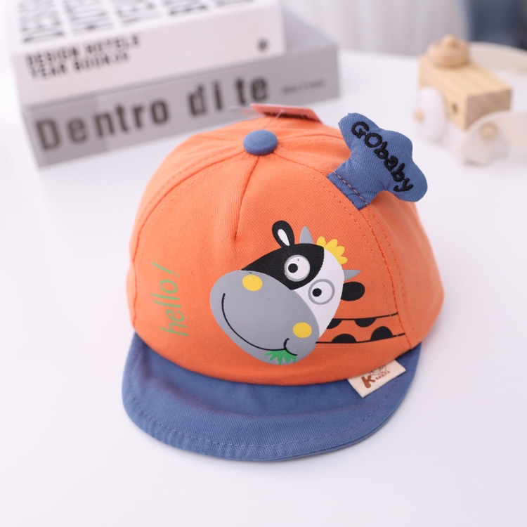MZ9513 Calf Pattern Baby Peaked Cap Children Autumn Hat Soft Brim Baby Beanie