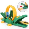 Children DIY Crocodile Catapult Rail Car Toy