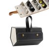 Multifunctional Jewelry Glasses Storage Box Small Grain PU Leather Handmade Glasses Case,Model: