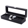 Woven Pattern PU Leather Watch Box Jewelry Storage Display Box
