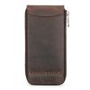 Contacts Family CF1121  Retro Crazy Horse Leather Watch Storage Box Single Watch Seat Portable Watch Zipper Bag