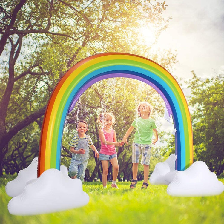FY002 Inflatable PVC Outdoor Rainbow Arch Sprinkler Children Playing Water Toy