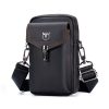 BULL CAPTAIN 076 Retro Leather Mobile Phone Waist Bag Men Leather Messenger Bag