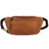 6364 Men Casual Messenger Chest Bag Retro Leather Multifunctional Waist Bag