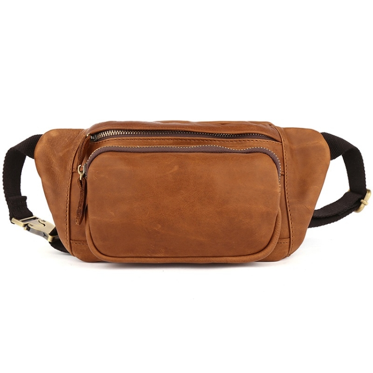 6364 Men Casual Messenger Chest Bag Retro Leather Multifunctional Waist Bag