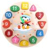 3 PCS Number Clock Children Building Block Toy Early Education Puzzle Shape Matching Puzzle