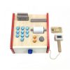 Children Wooden Simulation Cash Register Supermarket Credit Card Machine Pretend Play Toy
