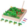 Children Pastoral Plucking Radish Catching Insects Game For Babies Early Education Wooden Toys