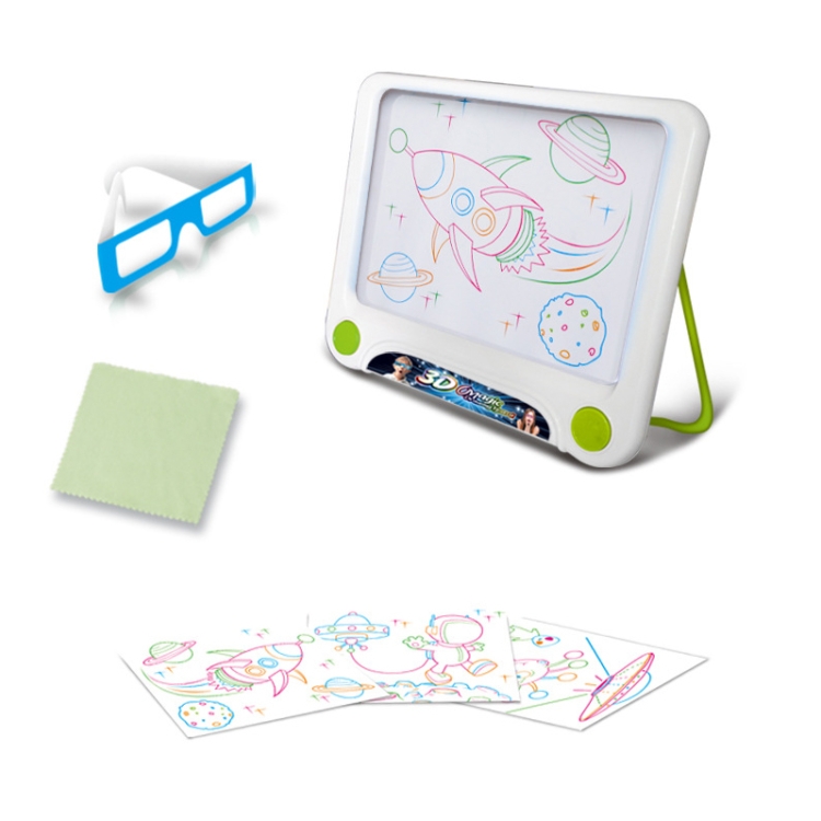 Multifunctional Luminous 3D Children Drawing Board, Without Watercolor Pen, Style: