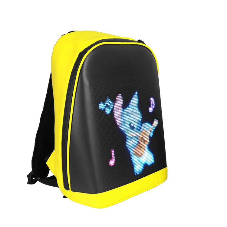 LED Display Backpack Smart Advertising Screen Waterproof PU Backpack