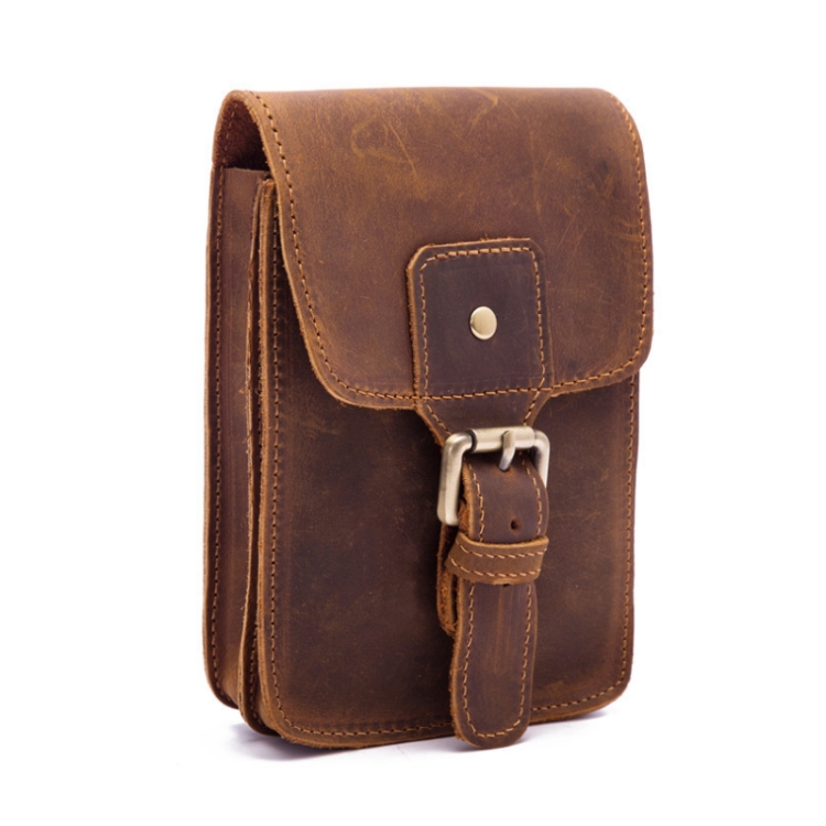 2034 Men Retro Leather Phone Waist Bag