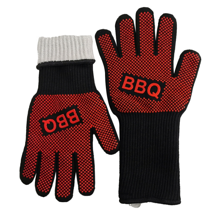 1 Pair High Temperature Resistant Silicone BBQ Gloves Anti-Scalding Gloves