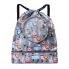 Wet And Dry Separation Waterproof Drawstring Shoulder Beach Swimming Bag For Children
