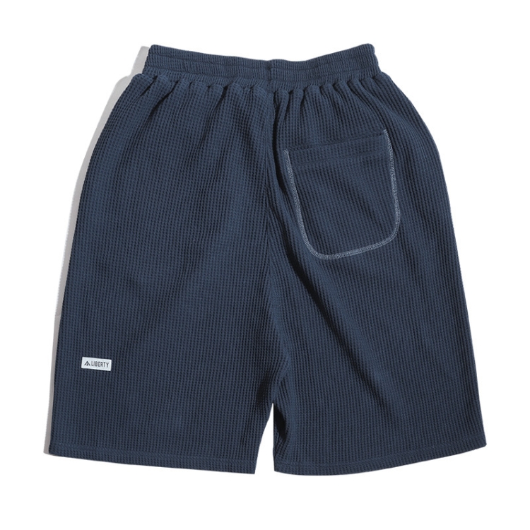 Vintage Loose Draped Waffle Shorts Men Casual Pants