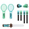 DOBE TNS-2123 Sports Lightsaber + Leg Strap + Tennis Racket + Wrist Strap 7 In 1 Sports Set For Nintendo Switch