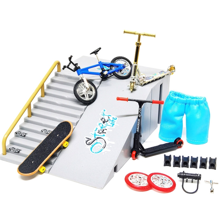 Mini Finger Bike Bicycle Finger Skateboards Skate Ramp Parts Set