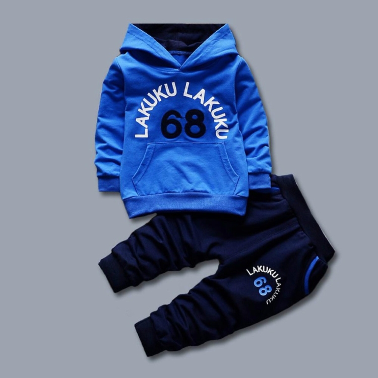 Spring Casual Children Letter Hooded Sweater Set