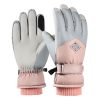 1 Pair Winter Fleece Thickened Warm And Windproof Outdoor Riding Motorcycle Gloves