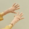 227-A0124 Wool Knit Striped Warm Touchscreen Gloves Winter Warm Cycling Gloves