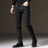 Autumn and Winter Men Jeans Thickened Warm Slim Chinos