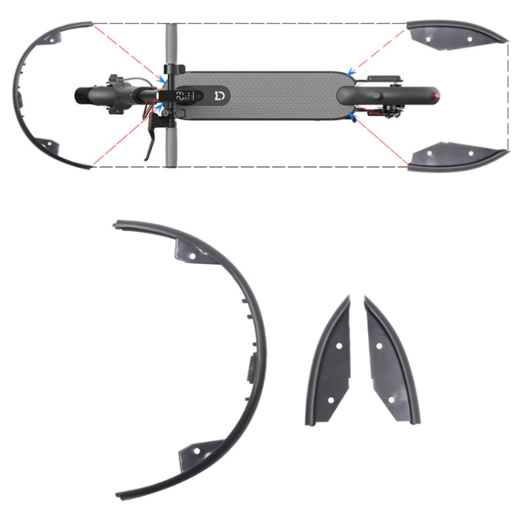 For Xiaomi Mijia M365 Side Protection Cover + Front Rear Bumper