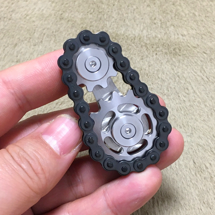 Black Chain Gyro Fingertip Gyro EDC Metal Toy Gear Sprocket Flywheel