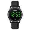 SKMEI 1684 Fashion Touch Screen Simple Leather Strap Men Watch
