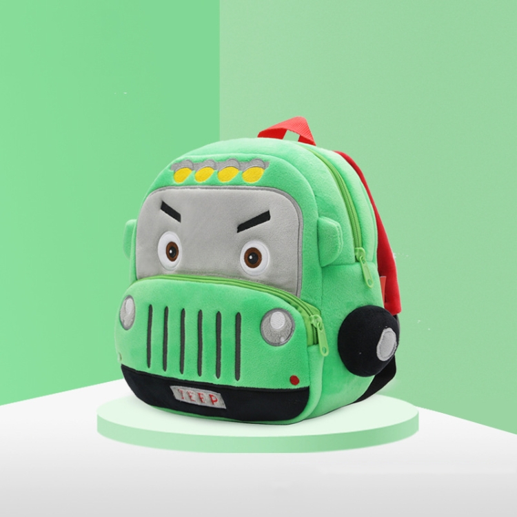 Kindergarten Schoolbag Cartoon Car Plush Backpack Children Cute Shoulder Bag