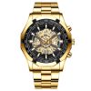 BINBOND S033 Hollowed Mechanical 30m Waterproof Luminous Quartz Watch