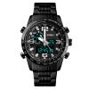 SKMEI 1453 Dual Movement Waterproof Steel Strap Quartz Men Watch