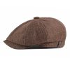 Octagonal Hat Men Breathable Imitation Hemp Duck Tongue Cap Beret