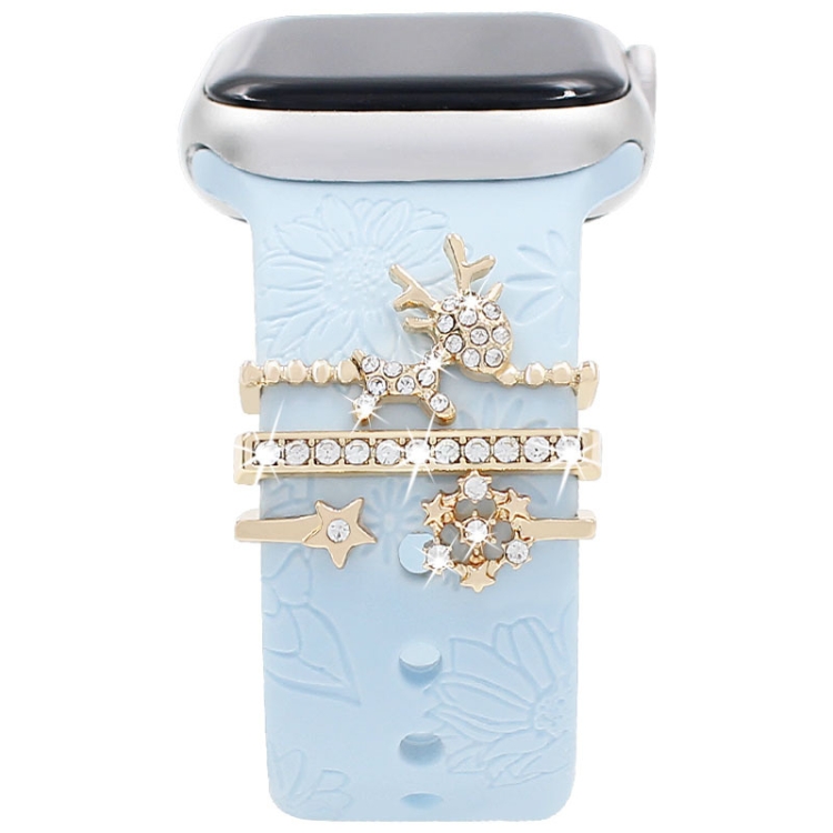 3pcs/Set Smart Watch Silicone Watch Band Decoration Ring