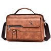 WEIXIER Men Shoulder Bag Retro Leather Laptop Business Casual Bag