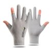 Cycling Thin Sunscreen UV Protection Mesh Breathable Ice Silk Two-finger Gloves
