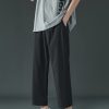 Mens Loose Straight Casual Suit Pants Summer Wide Leg Thin Sports Trousers