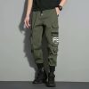 Mens Drawstring Pants Loose-Fitting Pants With Multiple Pockets