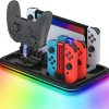 For Nintendo Switch / OLED Charging Dock Station Controller Charger with RGB Light