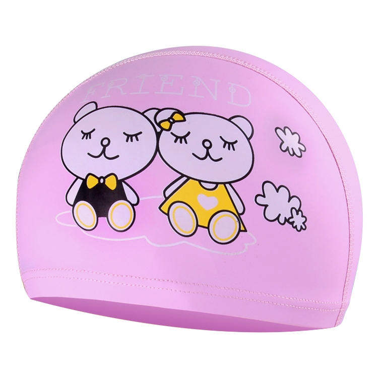 Children Waterproof Hair Care PU Coated Cartoon Pattern Swimming Cap