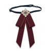 Unisex Pearl Bow-knot Cloth Bow Tie Brooch Clothing Accessories