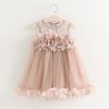 Summer Girls Mesh Lace Vest Dress Princess Dress