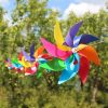 10 PCS Eight-leaf Colorful Plastic Windmill String Garden Outdoor Decoration Children Toys